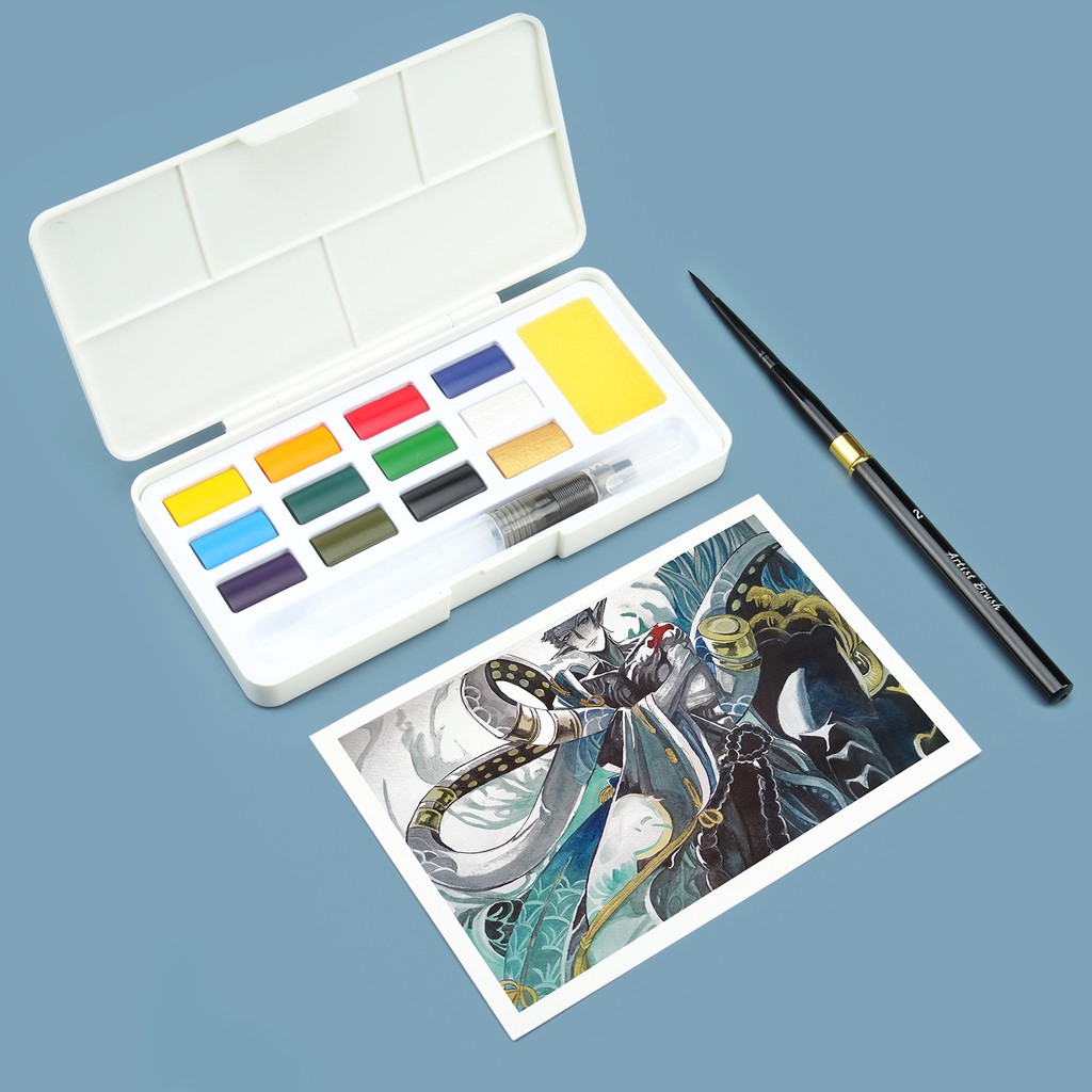 Set 12 / 24 / 36 / 48 Màu Vẽ Cơ Bản SeamiArt Kèm Cọ Và Mút Xốp Tiện Dụng
