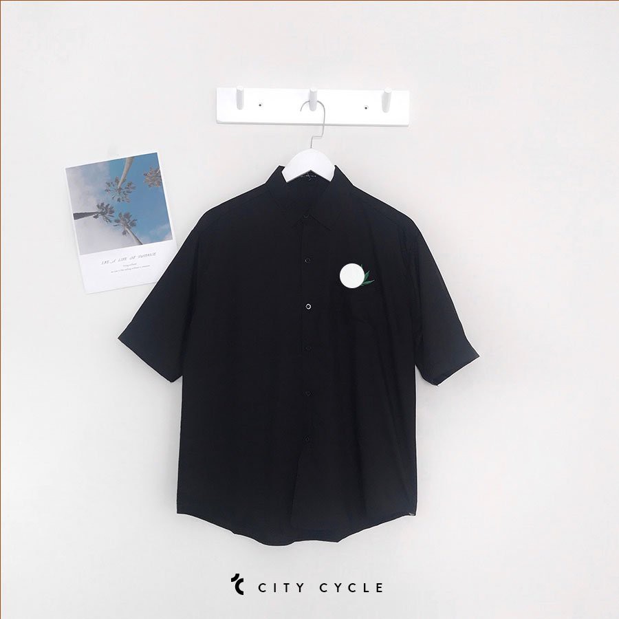 Áo sơ mi ngắn tay phối lá City Cycle - Áo khoác sơ mi nam nữ Unisex form rộng Local Brand | BigBuy360 - bigbuy360.vn