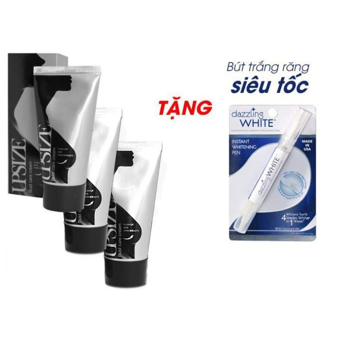 Combo 3 Tuýp - Kem nở ngực Upsize của Nga (Hiệu quả sau 7 ngày) TẶNG 1 Bút tẩy trắng răng siêu tốc Dazzing Whitening