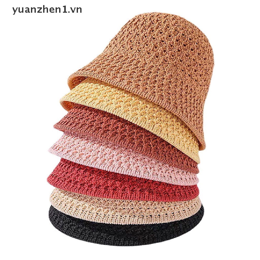 Zhen Mũ Bucket Dệt Thủ Công Có Thể Gấp Gọn Mùa Hè