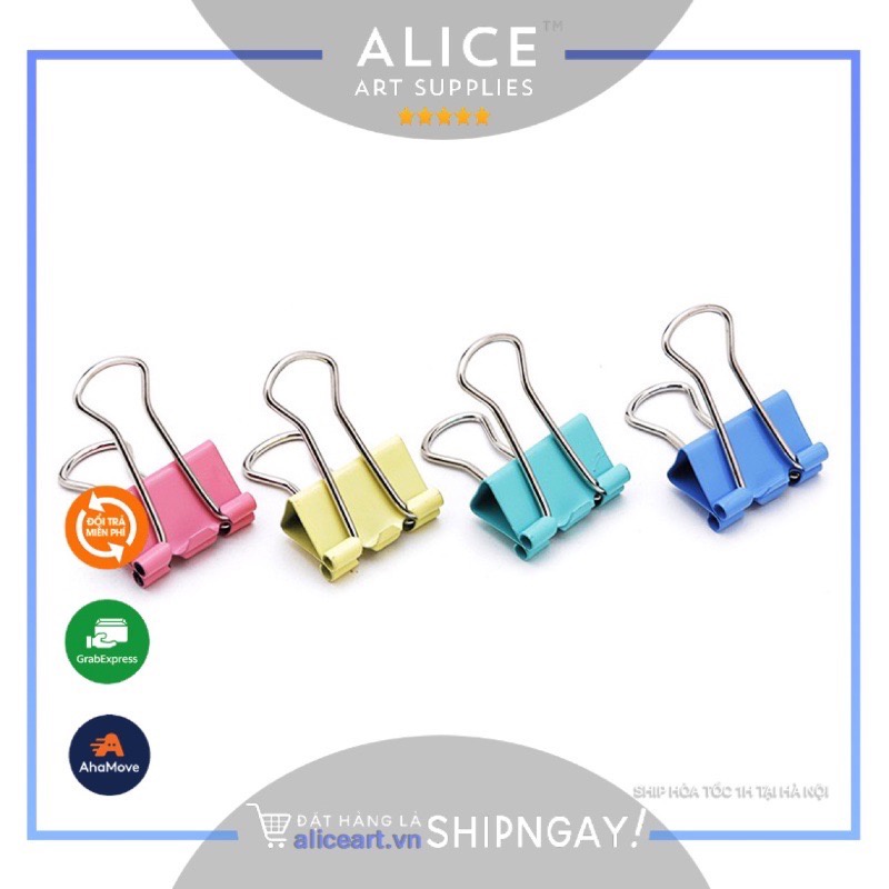 Kẹp Cua Đen - Kẹp Cố Định Giấy Nhiều Màu Sắc Đáng Yêu Pastel 41mm, 32mm, 25mm - HÀNG CÓ SẴN