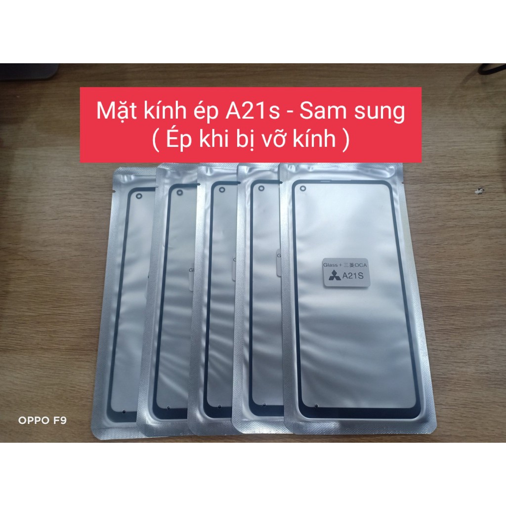 Mặt kính ép liền keo A21s - Sam sung