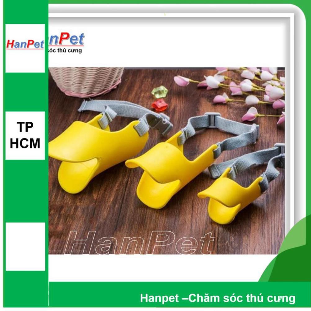 HCM- Rọ mõm cho chó hình mỏ vịt (3 size theo chu vi mõm) nhựa dẻo diêu bền hình mỏ vịt ngộ nghĩnh màu ngẫu nhiên