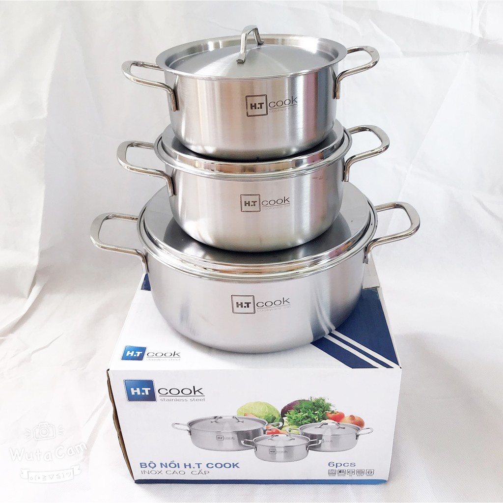 BỘ 3 NỒI HT COOK, SKY START INOX 430 CAO CẤP