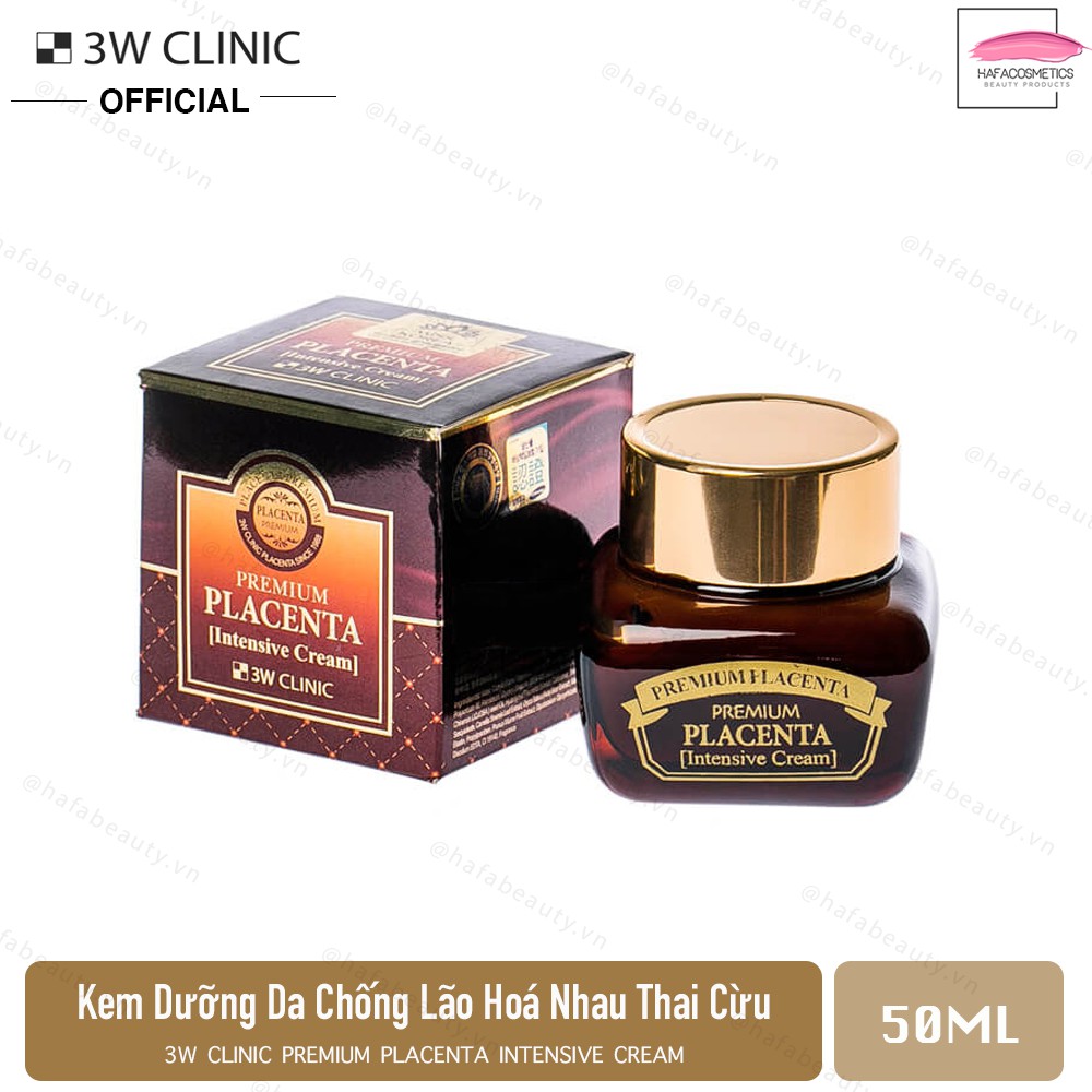 Kem dưỡng trắng da chống lão hóa chiết xuất nhau thai cừu 3W Clinic Premium Placenta Intensive Cream