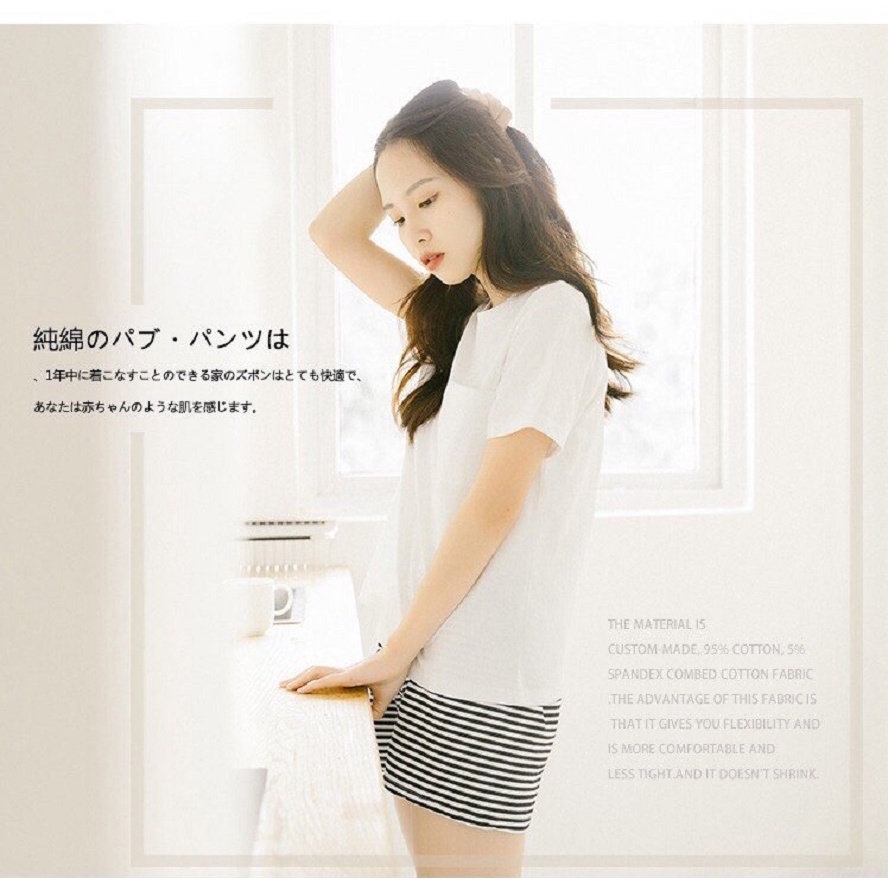 Quần short nữ - Quần ngủ , mặc nhà, đi biển chất liệu thun cotton hàng VNXK 100360