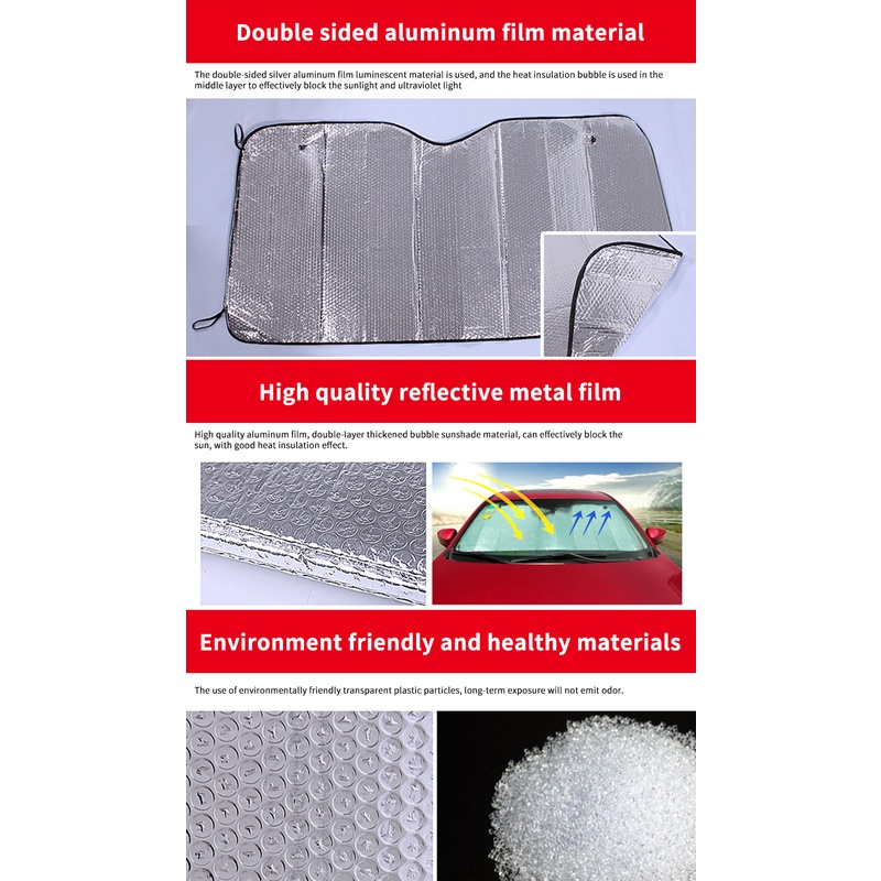 Tấm Che Nắng Phản Quang Gấp Gọn Được Thông Dụng Cho Kính Chắn Gió Xe Hơi