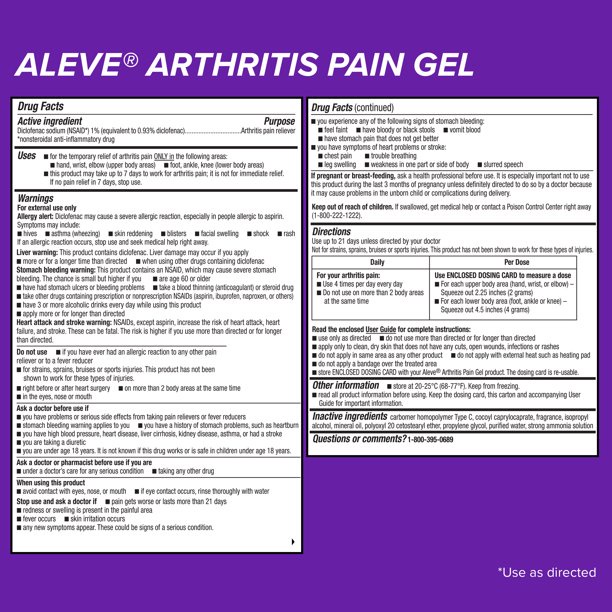 [DATE 06/2024] ALEVE ARTHRITIS PAIN GEL 100GR (3.53 oz)