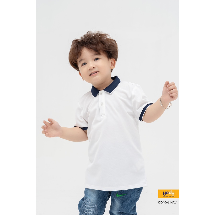 Áo phông polo trẻ em YODY chất liệu cafe cao cấp thoáng mát an toàn cho bé trai và bé gái APK5179