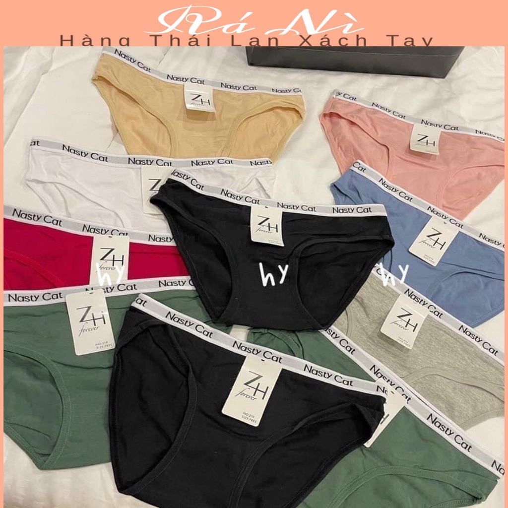 Set 10 cái Combo 10 cái quần chip ZH Viền Chữ Nasty Cat thoáng mát sexy Thái Lan