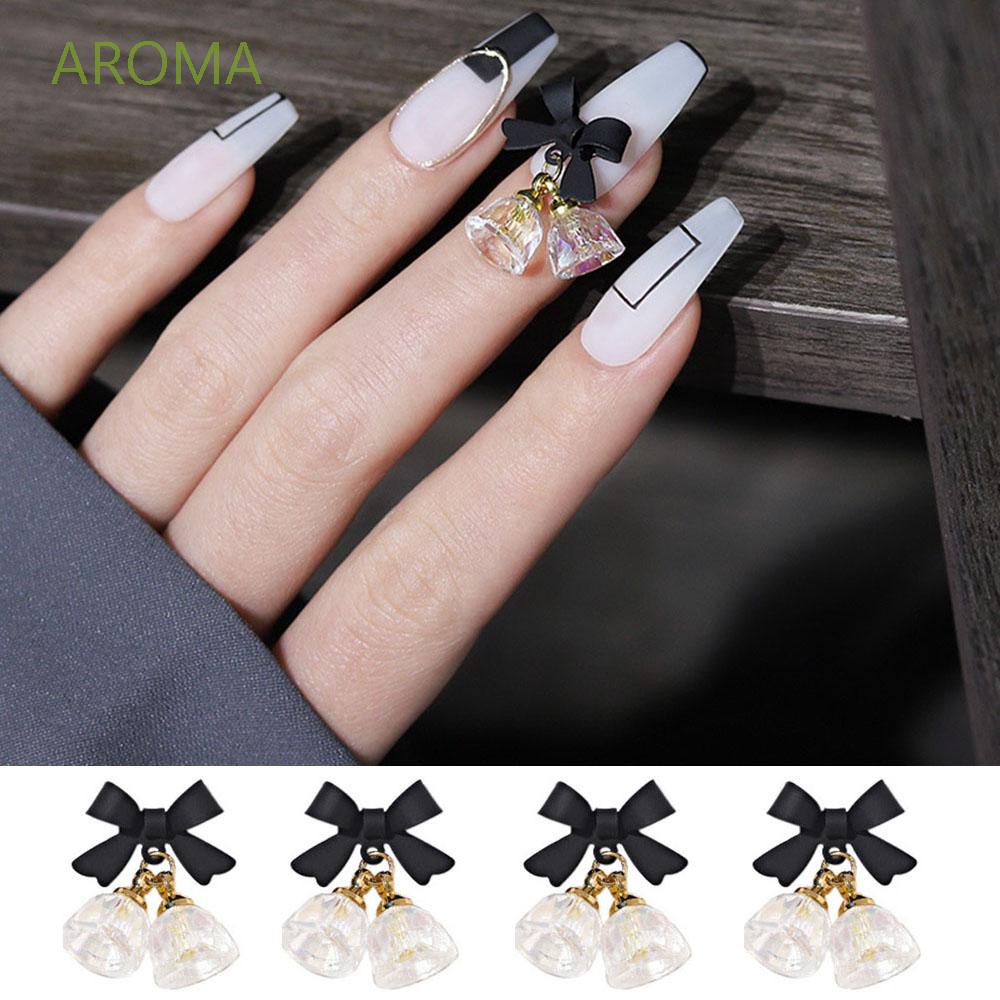 [Hàng mới về] Phụ kiện trang trí móng hình nơ 3d lấp lánh sang trọng