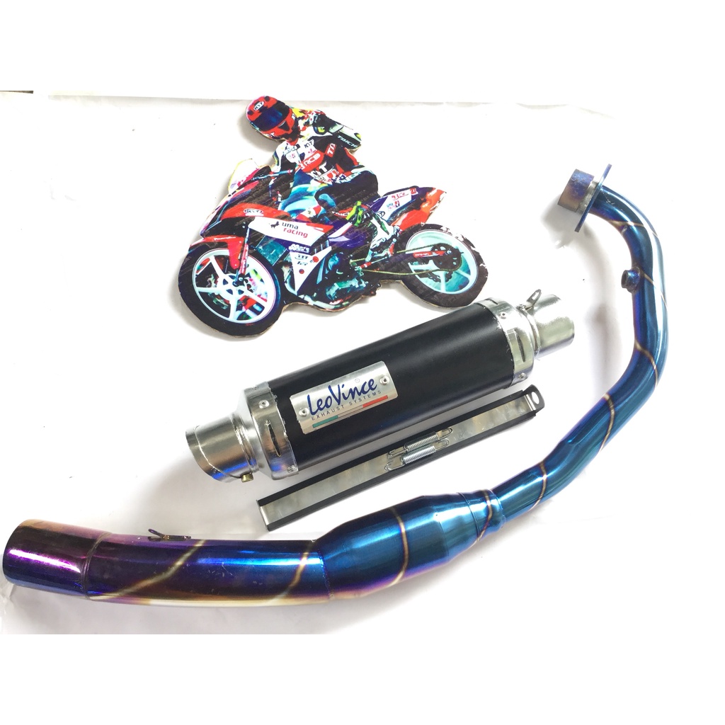 Pô leovince ĐEN cả cổ bầu hơi titan exciter, winer, sonic, raider, satria, gsx, TFX,R15,...