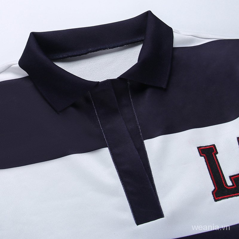 Áo polo tay dài kẻ sọc thời trang trẻ trung 1 màu lựa chọn