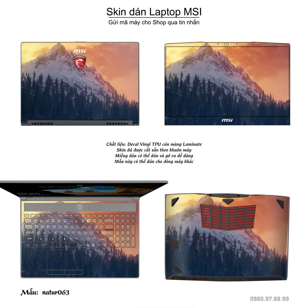 Skin dán Laptop MSI in hình thiên nhiên nhiều mẫu 2 (inbox mã máy cho Shop)