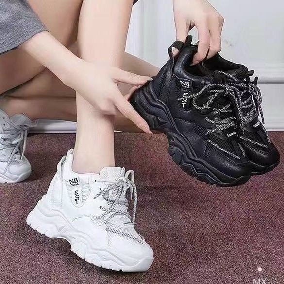 Giày thể thao NB-EST 2 màu, giày thể thao độn đế 8cm