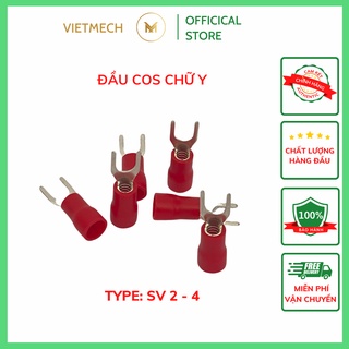 Đầu cos chỉa bọc nhựa - đầu cos chữ y - 100 cái