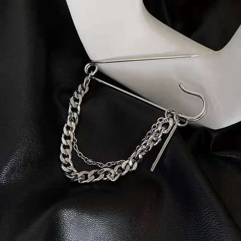 Ghim cài áo bản to xích rơi cá tính Ghim trang trí quần áo dành cho nam nữ