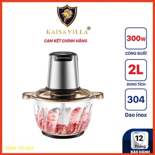 Máy xay thịt đa năng 2l cối thủy tinh kaisavilla kv-7014k- công suất 300w, 4 lưỡi dao inox, xay thịt, rau củ quả đa năng