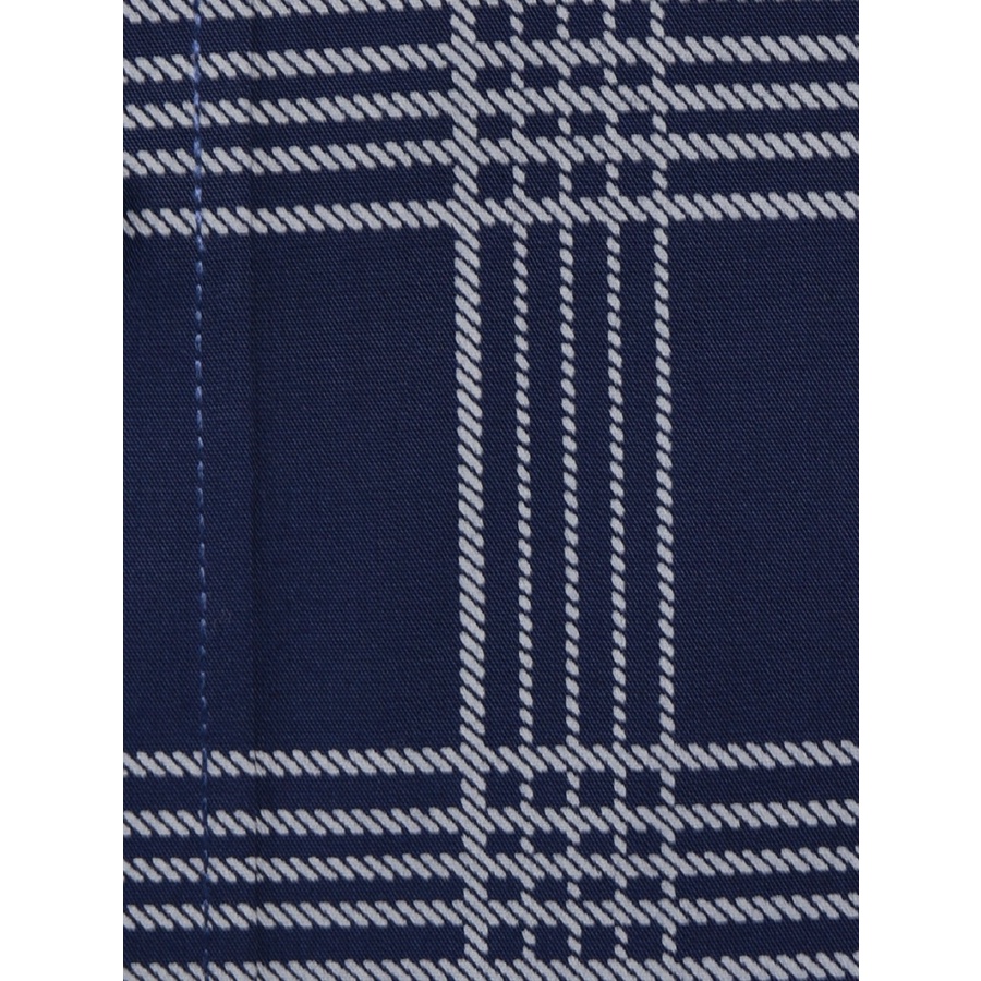 Áo sơ mi nam dài tay OWEN AR23381D somi công sở vải lô hội cao cấp màu xanh navy kẻ caro dáng suông tà lượn không túi