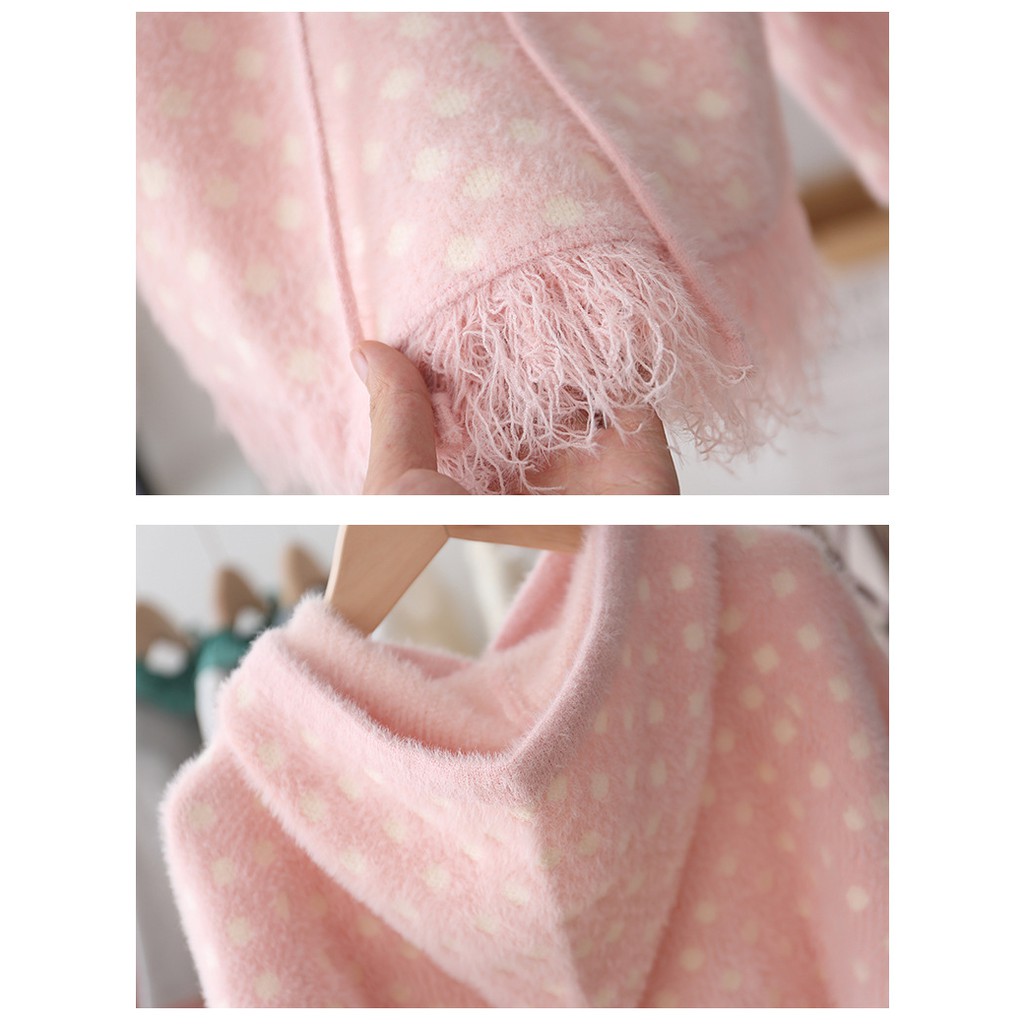 Áo len chấm bi điệu đà bé gái size 10-20kg [AL22]