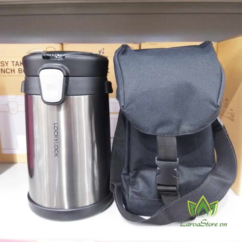 Bộ Hộp Cơm Giữ Nhiệt Easy Take Lunch Box Lock&amp;Lock LHC8034 2 Lít Màu Xám Kèm Túi