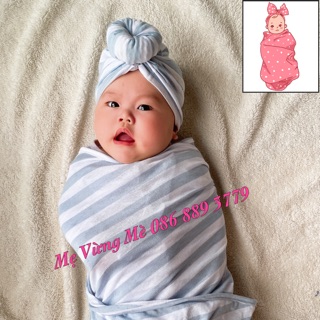 Quấn chũn vải cotton chống giật mình cho bé sơ sinh