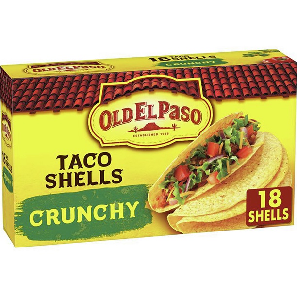 HỘP 18 BÁNH TACO GIÒN Old El Paso Crunchy Taco Shells, Gluten-Free