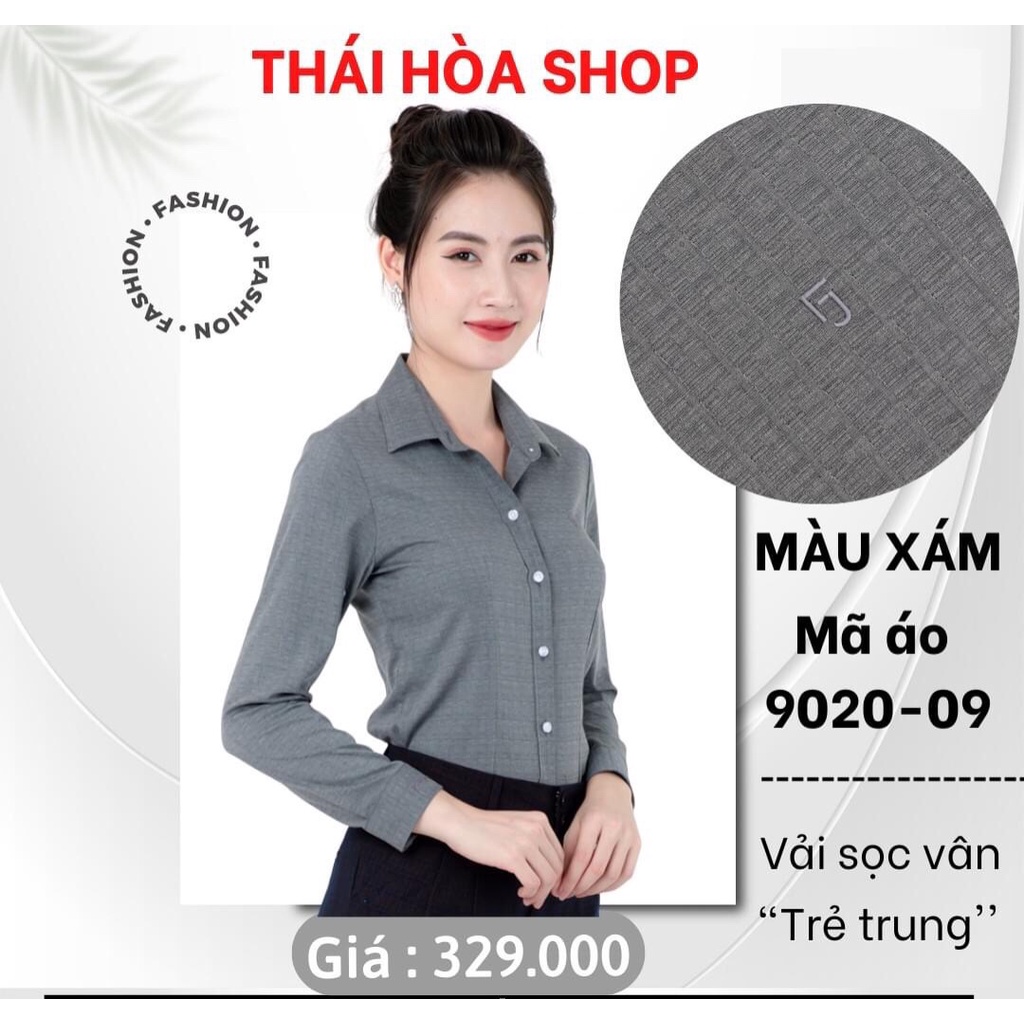 Áo sơ mi cao cấp vải sợi tre màu xám mã 9020-09-01