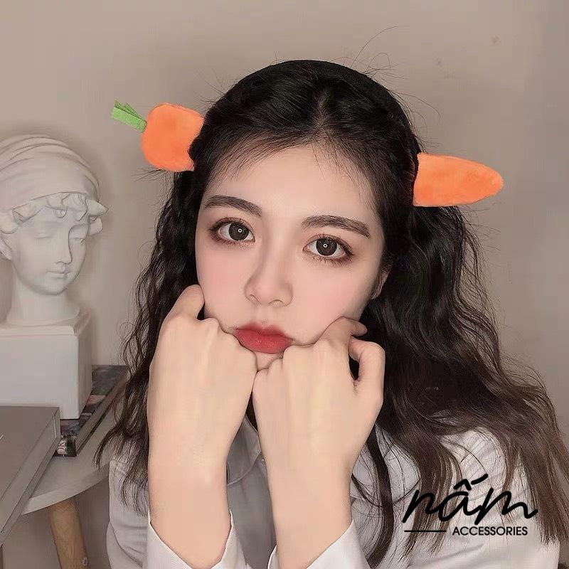 Băng đô cài tóc hình cà rốt hot tiktok phong cách Hàn Quốc đáng yêu