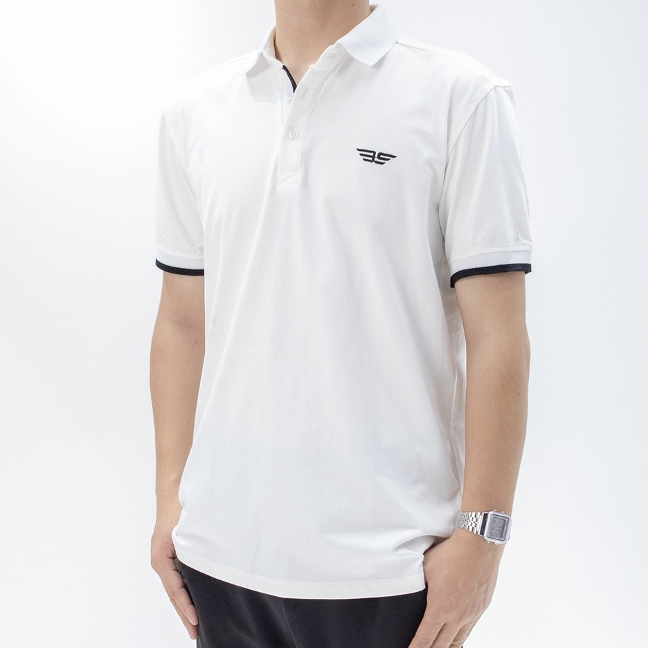 Áo Polo nam cổ bẻ phối UCO vải cotton cá sấu cao cấp, chuẩn form, sang trọng lịch sự màu đen, trắng ATS0318 - 𝗘𝗠𝗦𝗣𝗢