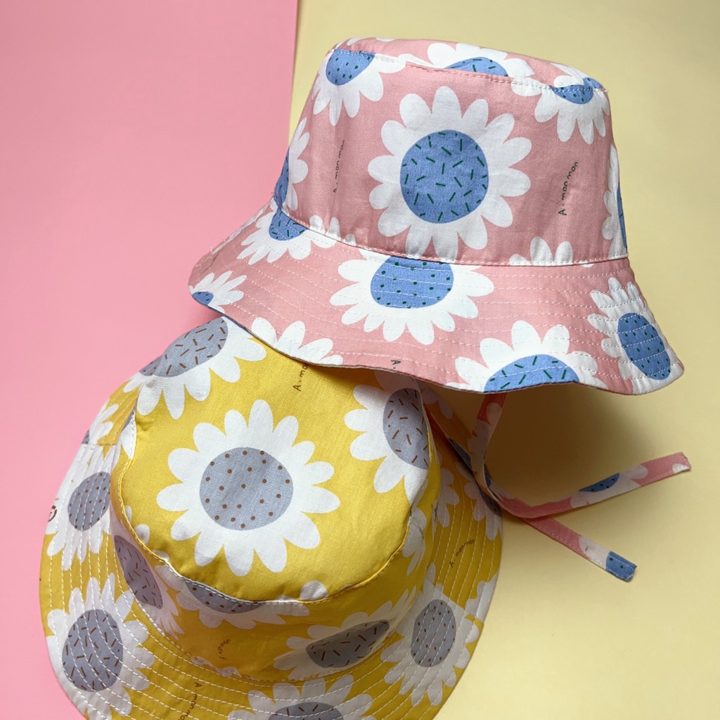 Nón rộng vành PocoHome bé gái 0-1 tuổi,mũ tai bèo COTTON tự nhiên thoáng khí, mềm mát cho bé đội Hè phong cách dễ thương