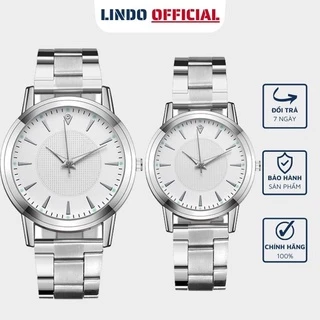 Đồng hồ cặp đôi nam nữ chính hãng D-ZINER DHD01 dây thép sang trọng giá rẻ - LINDO