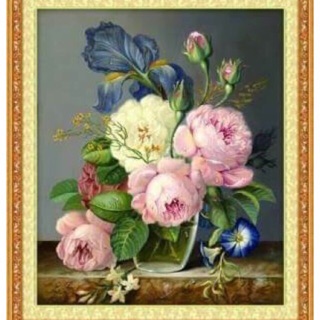 Tranh thêu chữ thập Bình Hoa A889 (62x72cm) chưa thêu