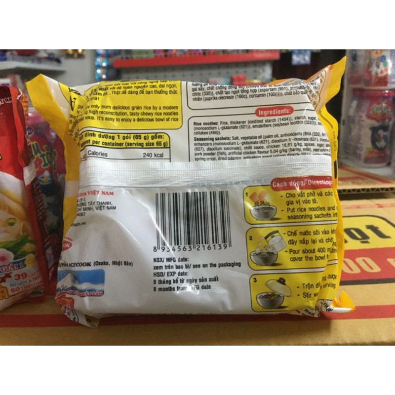 Thùng phở đệ nhất 30 gói x 65g (phở bò, gà)