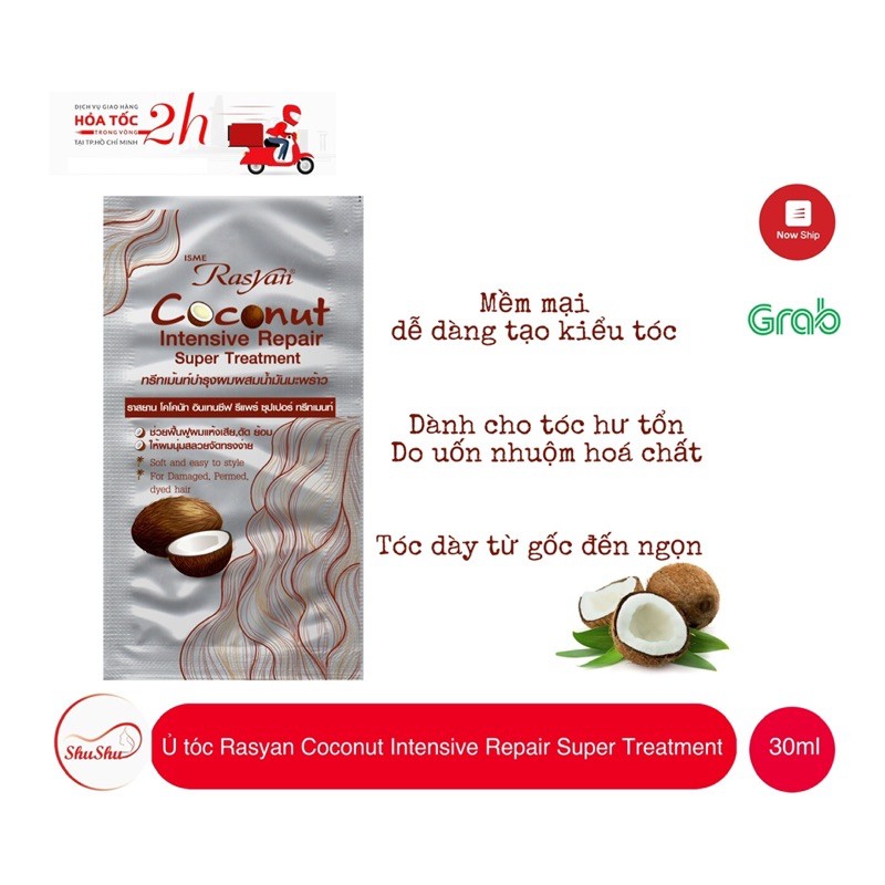 [ HCM SỈ ] 1 Gói kem ủ Tóc Dừa Siêu RASYAN Coconut Thái Lan