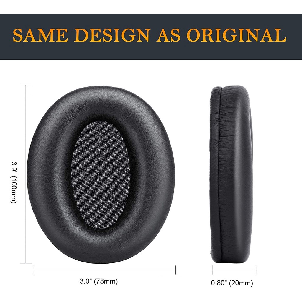 For Sony WH1000XM3 Ear Pads Cushions Replacement - Earpads Compatible Over-Ear Headphones Soft Protein Leather/Noise Isolation Memory Foam(Plastic Ring/Tuning Cotton)