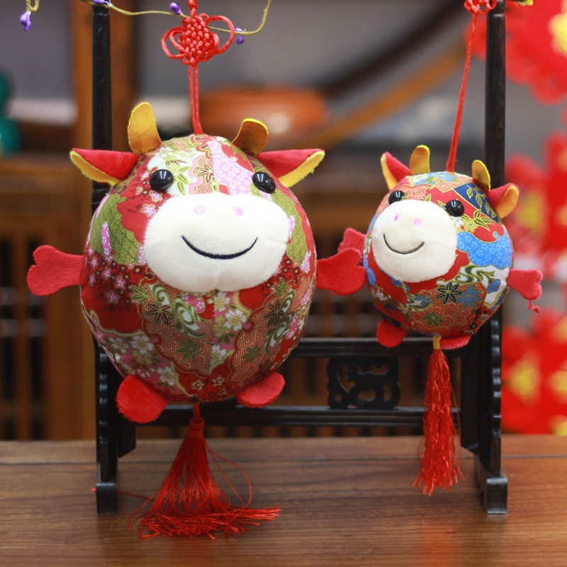 Móc Khóa Hình Búp Bê Nhồi Bông Ox Dễ Thương Dùng Trang Trí Túi Xách / Quà Tặng Sinh Nhật / Giáng Sinh