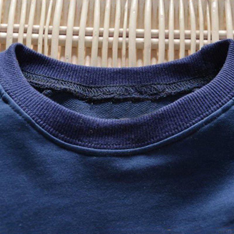 Set áo cổ tròn tay dài họa tiết hình số 7 + quần dài bo gấu dễ thương cho bé