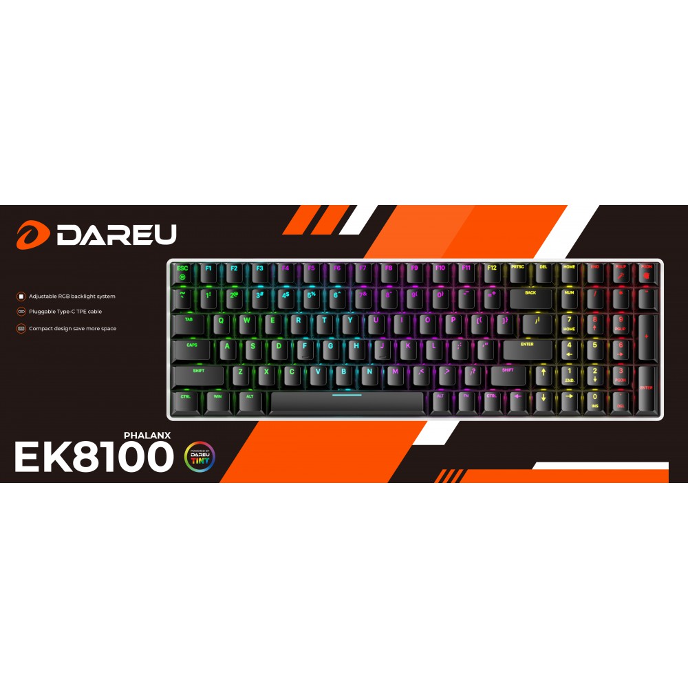 Bàn phím cơ Gaming DareU EK8100 led RGB