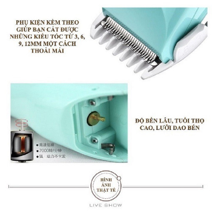 Tông đơ cắt tóc trẻ em cao cấp TOIR TR102-Tông đơ cắt tóc điện-Máy cắt tóc cho bé ( Có Ảnh Thật )