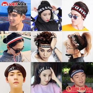 Băng Đô Headband Thể Thao Cài Đầu Đeo Trán Chống Trượt Co Giãn Thời Trang
