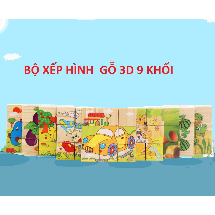 [MS0132] Bộ ghép gỗ 3D 9 khối