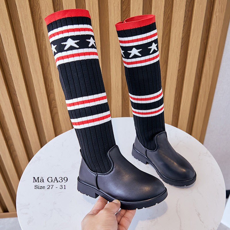 Giày bốt len cổ cao sành điệu thời trang LIMIBABY cho bé gái đi tiệc, đi học, đi chơi GA39