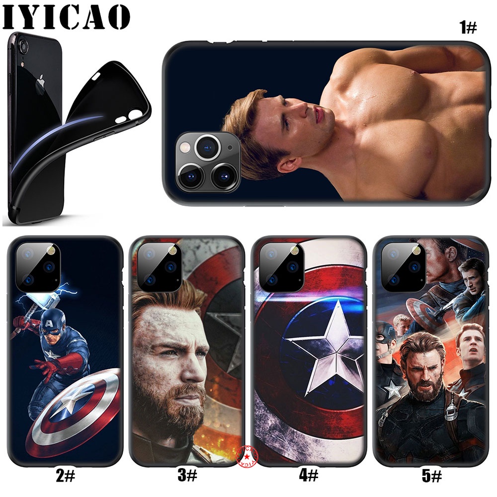 Ốp Điện Thoại Silicon Dẻo In Hình captain america pd38 Cho iphone 5 5s 6 6s 7 8 11 pro max plus se xr