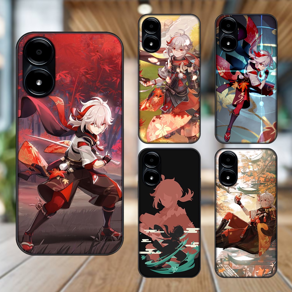 Ốp lưng Vivo Y02s viền đen in hình Kazuha Genshin Impact