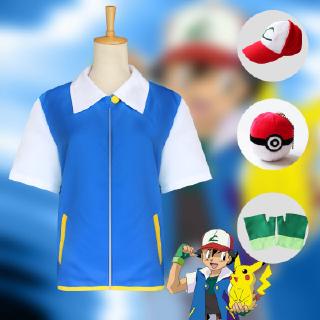 Set trang phục hóa trang Pokemon Go Ash Ketchum gồm áo khoác + găng tay kèm mũ thời trang