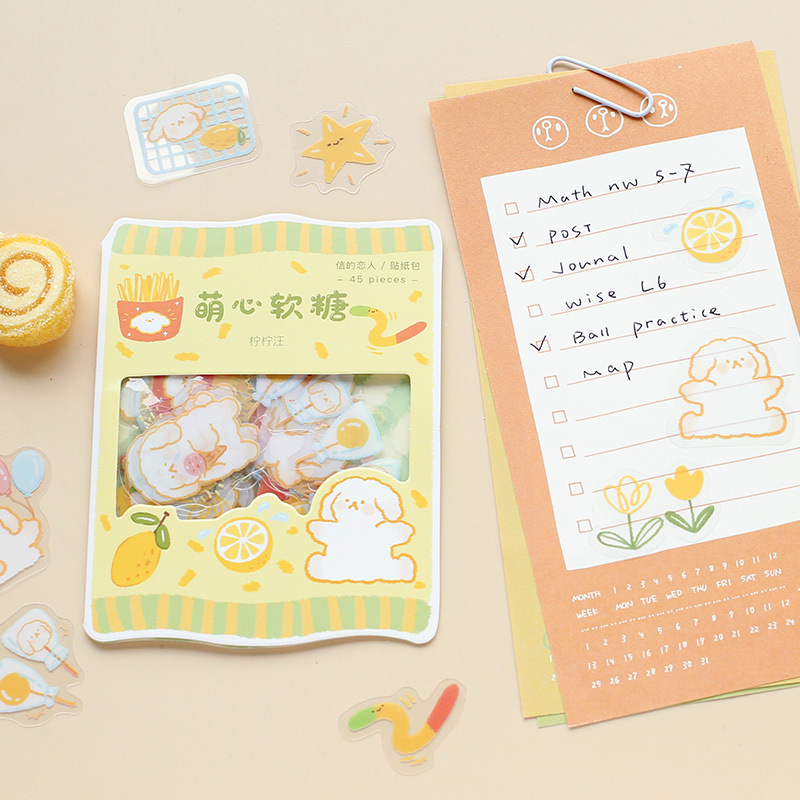 Set 45 Miếng Dán Flowertree Sticker Trang Trí Nhật Ký