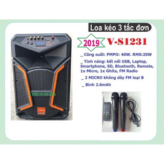 Loa kéo Doremi V-S1231 3 tấc đơn