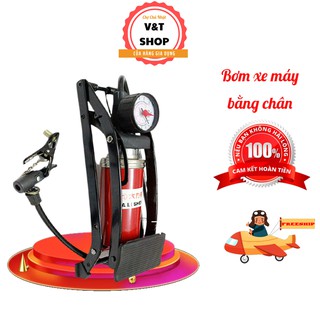 Bơm đạp chân bơm hơi xe máy oto tiện lợi