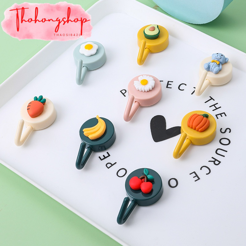Móc nhựa TRÒN treo tường nhiều hình dễ thương